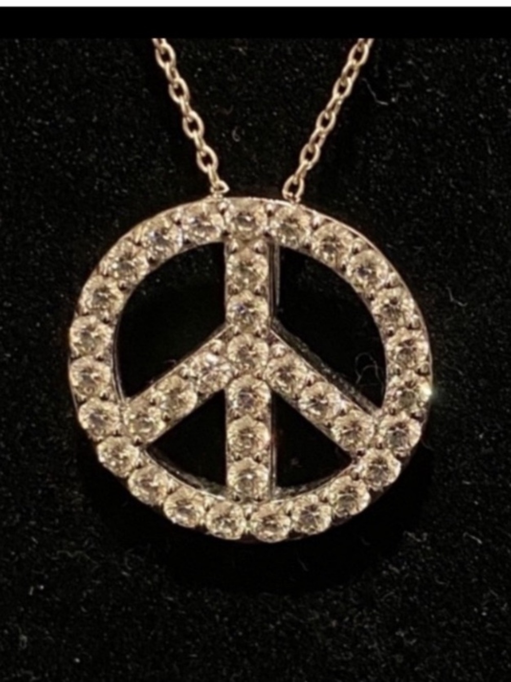 Peace Sign CZ Pendant ( chain not included )